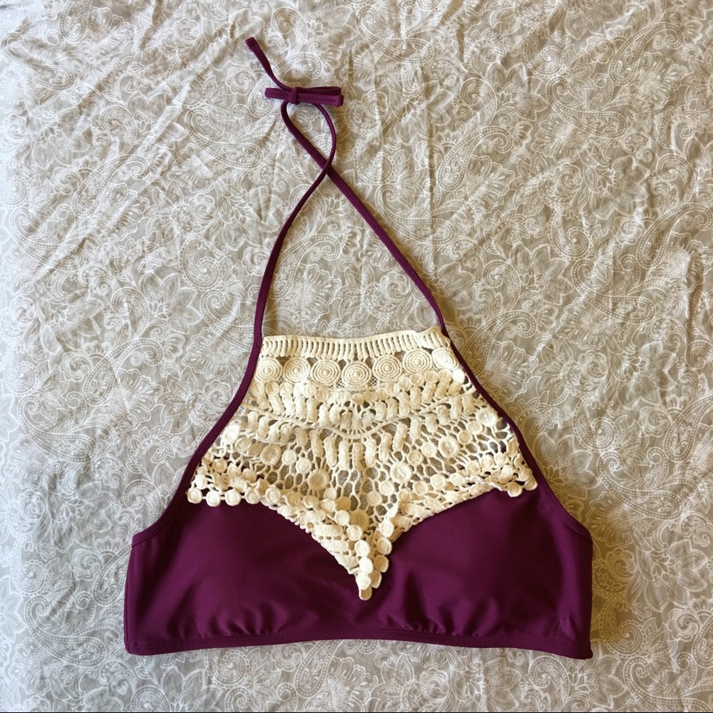 NWT Arizona purple crochet Two piece Top Size S&L